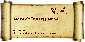 Mednyánszky Anna névjegykártya