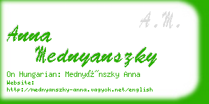 anna mednyanszky business card